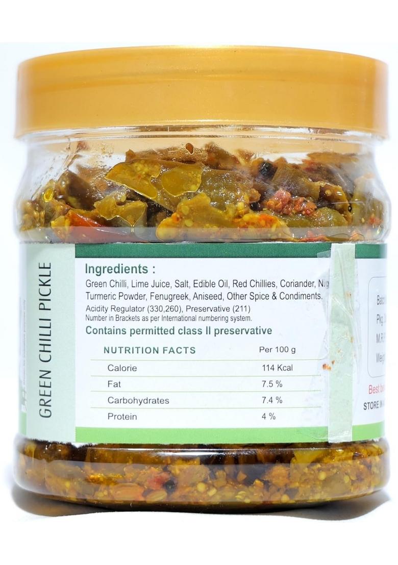 Gangawat Green Chilli Pickle Homemade Organic 800Gram 400Gram