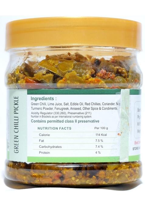 Gangawat Green Chilli Pickle Homemade Organic 800Gram 400Gram