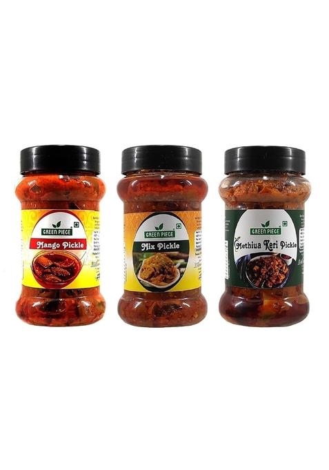 K3 Masala Green Piece Mix Pickle 250Gm Mango Methiua X3 Pack Of 3