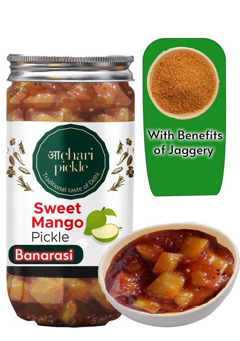 Achari Pickles Banarasi Sweet Mango 400Gm Murabba Galka Meetha Aam Ka Achar Mother’S Recipe | Organic North Indian Pickle| Traditional Home Made Achaar