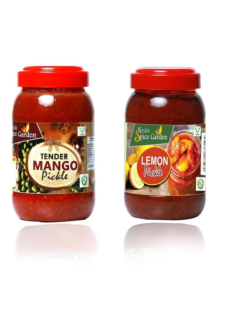 Kerala Spice Garden Tender Mango Lemon Pickle | 100 Natural| Style Combo Authentic 500G 2 X 500 G