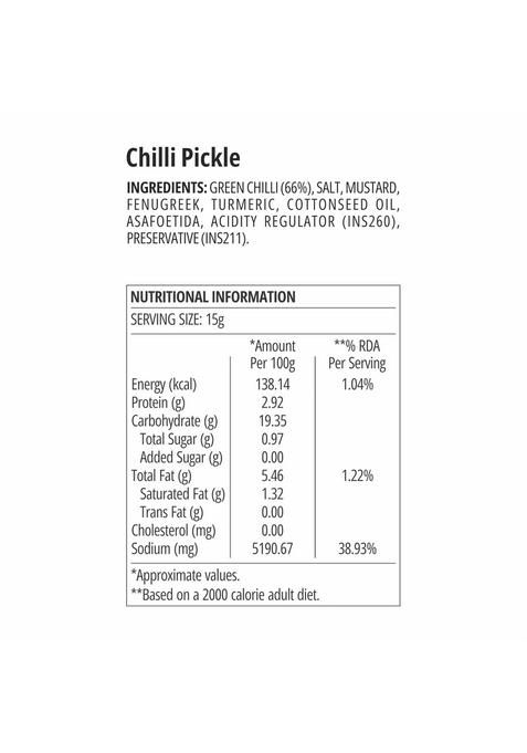 Madhur Chilli Pickle 500G Tin Pack Spicy Mirchi Ka Achaar Traditional Homemade Taste Made With Fresh Green Chillies Indian Spices 100 Vegetarian In India