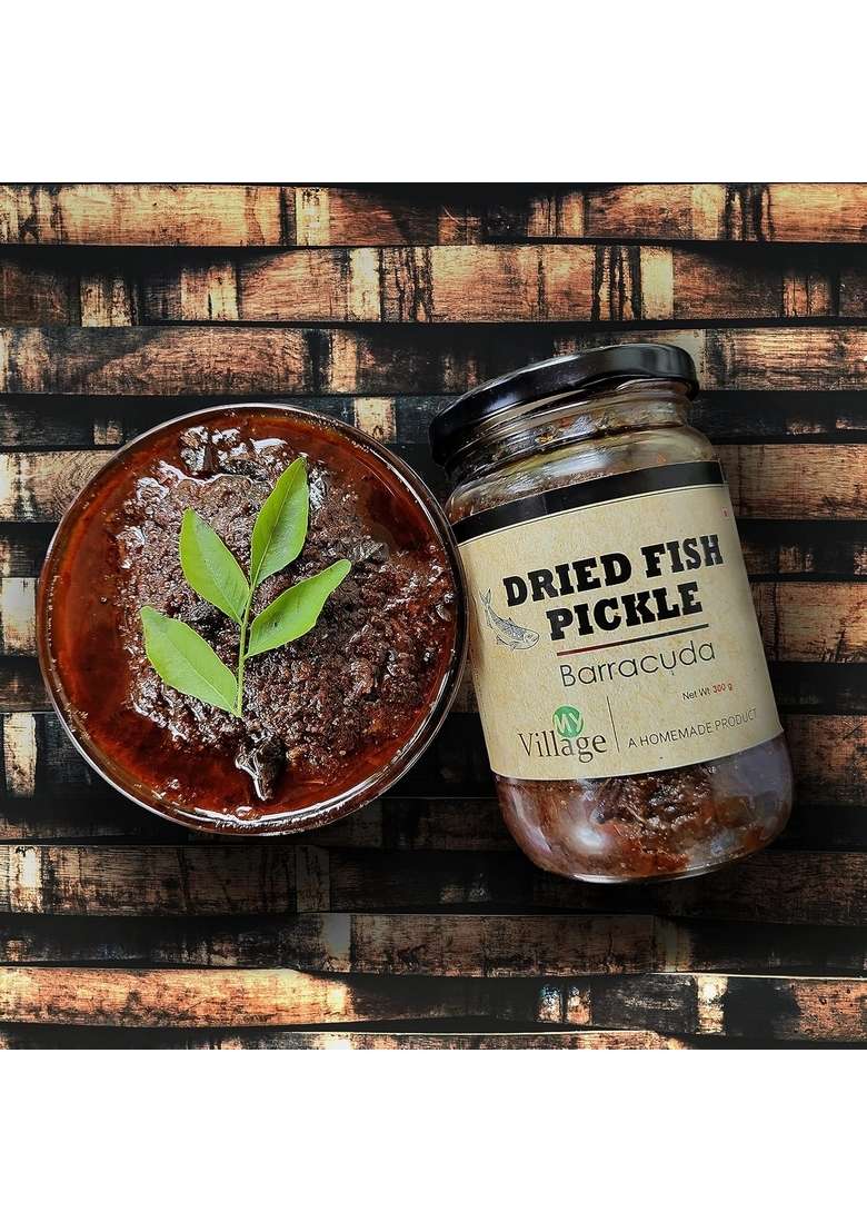 My Village Dry Fish Pickle Barracuda Homemade Kerala 300Gm - Indya