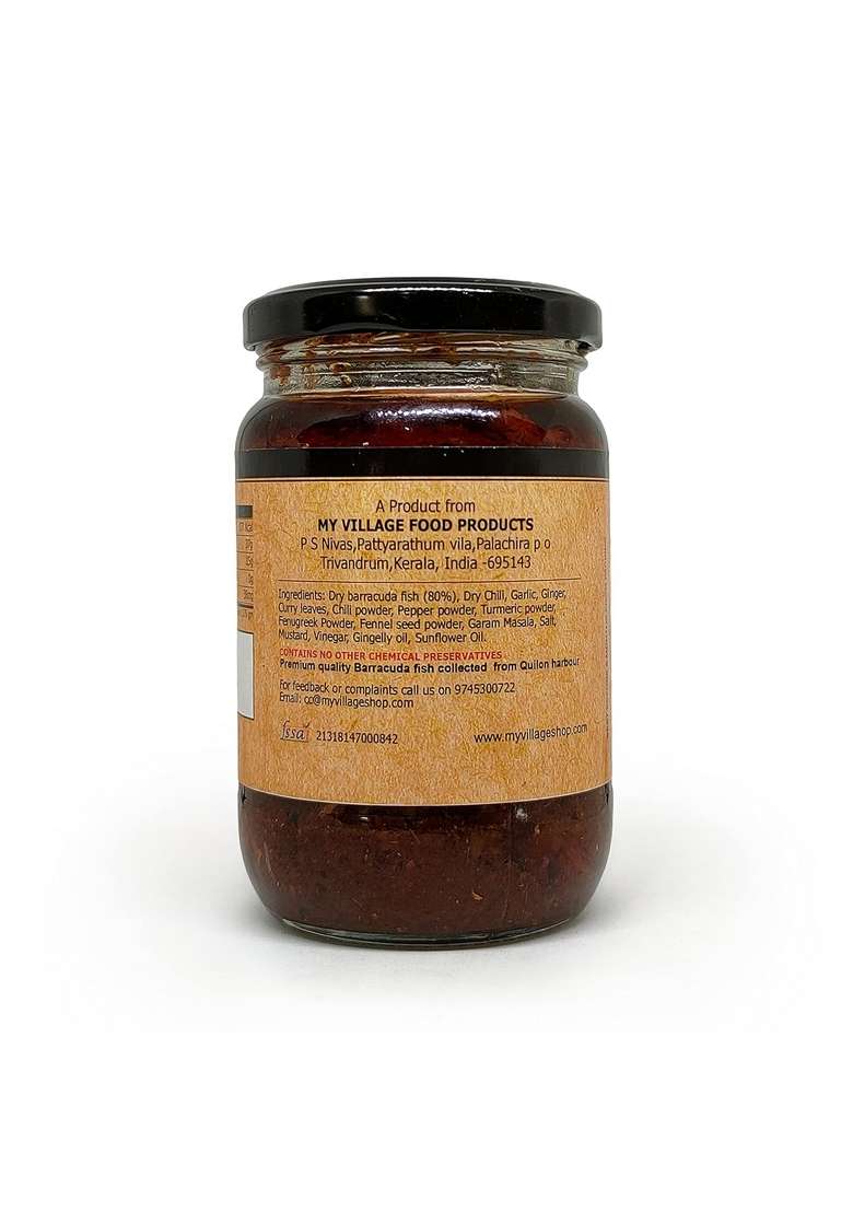 My Village Dry Fish Pickle Barracuda Homemade Kerala 300Gm - Indya