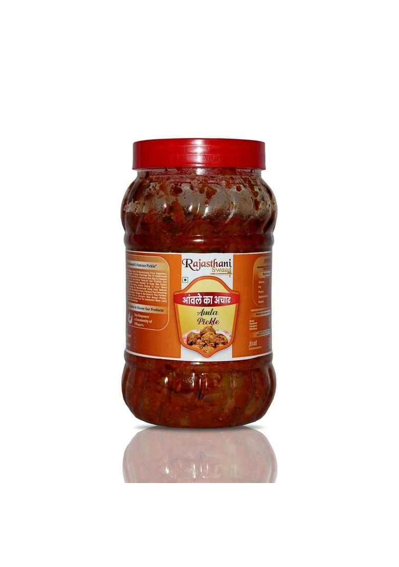Rajasthani Swaad Gooseberry Pickle Traditional Homemade Awla Achar Organic Amla | Less Oil No Preservatives Jar Of 1 Kg