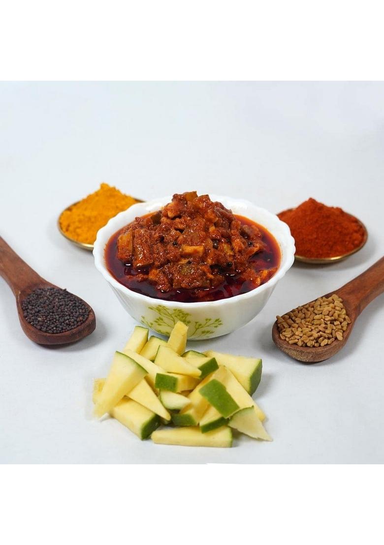Sitara Foods Small Cut Mango Pickle Chinna Mukkala Pachadi Ulli Avakaya 250 Grams Pack
