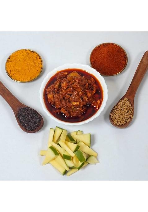 Sitara Foods Small Cut Mango Pickle Chinna Mukkala Pachadi Ulli Avakaya 250 Grams Pack
