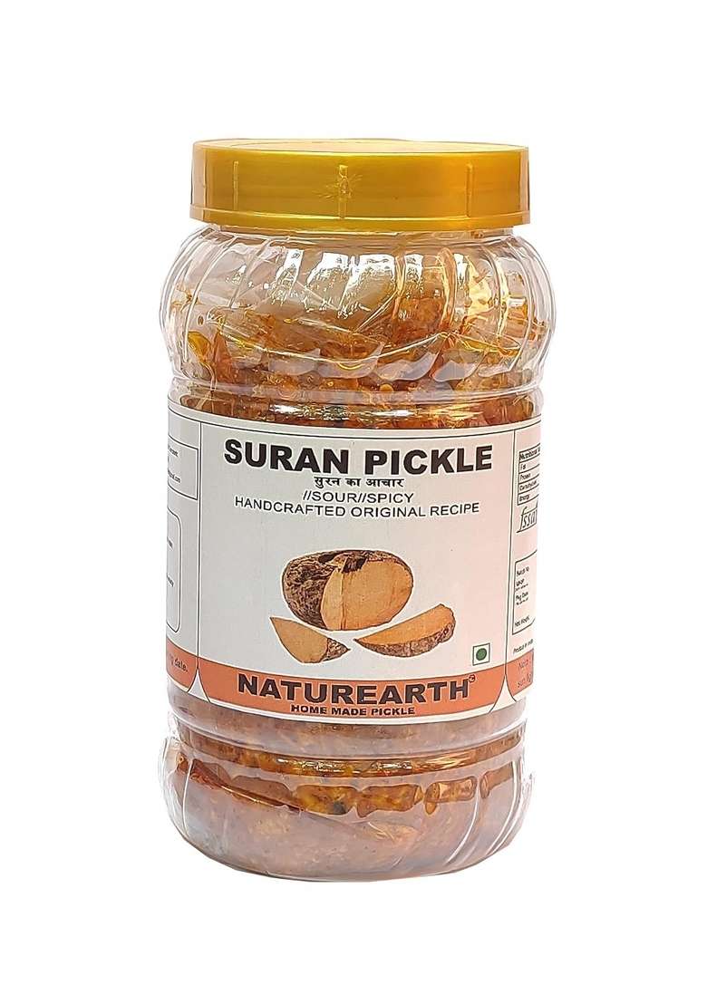 Naturearth 100 Natural Suran Pickle | Spicy Ka Achar Home Made Original Taste Pantry Must Have 400 Gm - Indya