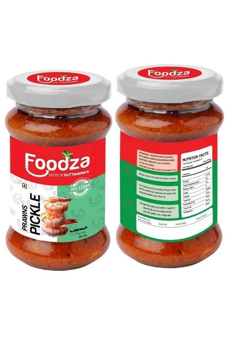 Foodza Prawn And Tender Mango Pickle 200 Gm In Glass Bottle Jar | Spicy Tasty Pack Of 2