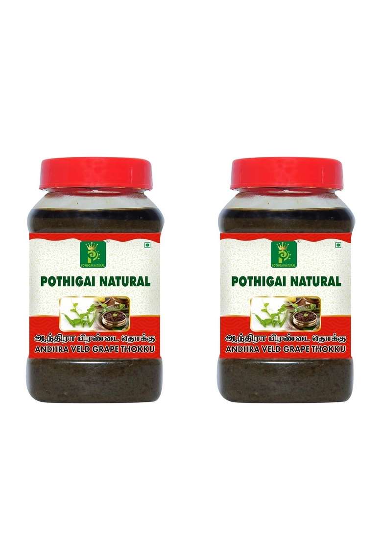Pothigai Natural Andhra Pirandai Thokku Very Tasty Rice Mix Bone Health Weight Management Home Made With Pure Gingelly Oil 600 Gram - Indya