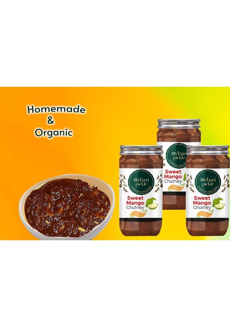 Achari Pickles Delhiwala Sweet Mango Chutney Galka With Jeera 400G Khatta Meetha Without Oil Jam Mother’S Recipe | Organic North Indian Pickle| Traditional Home Made Achaar