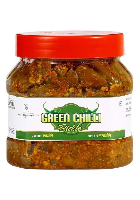 Self Signature Ghar Ka Bana Greenchilli Pickle Hari Mirch Achaar 500 Gm