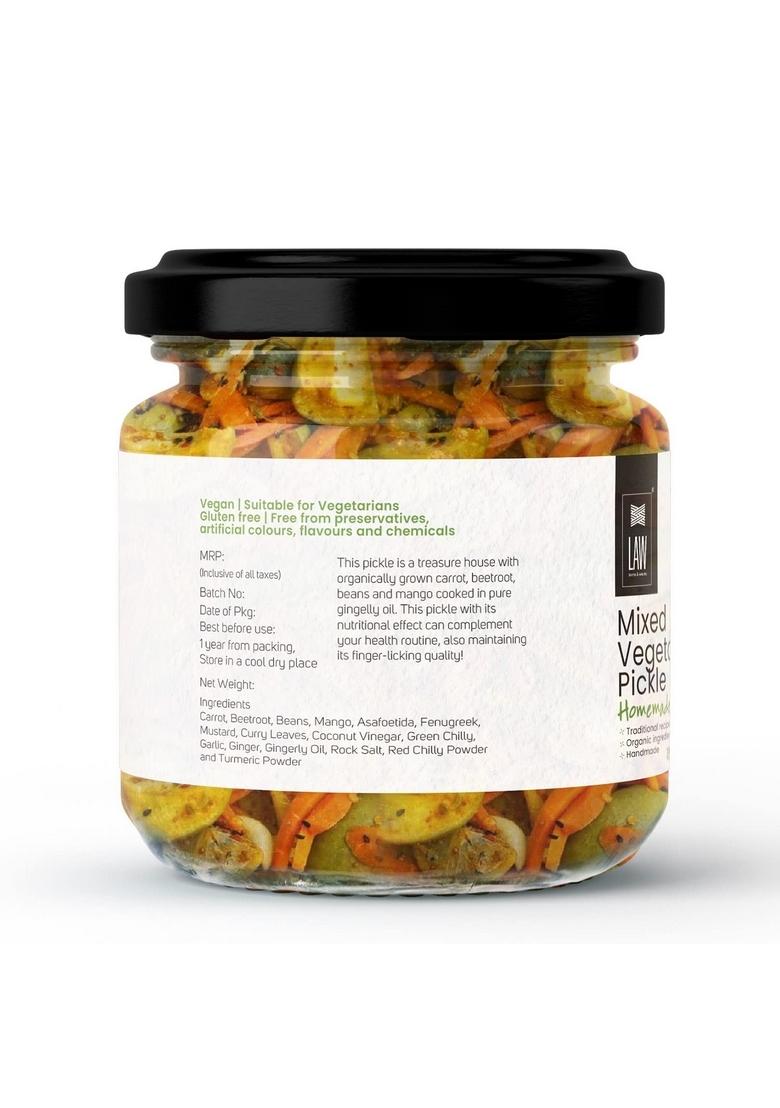 Looms Weaves Weaves™ Mixed Vegetables Pickle 250Gm Handmade Preservative Free Grandma’S Secret Recipe Kerala Style