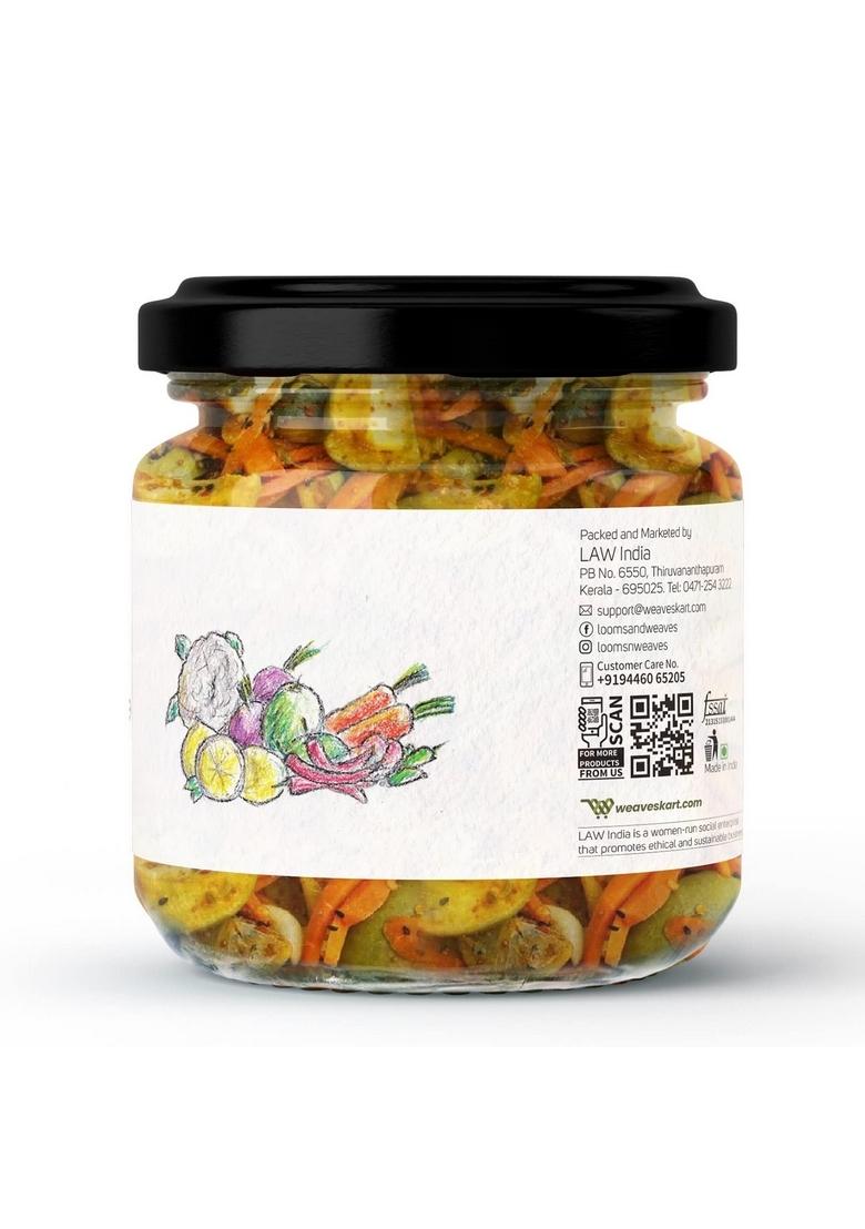 Looms Weaves Weaves™ Mixed Vegetables Pickle 250Gm Handmade Preservative Free Grandma’S Secret Recipe Kerala Style