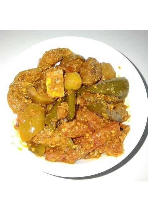 Favor8 Mixed Pickle Traditional Homemade Banarasi Recipe Masaledar Tangy Spicy And Salty Made By Khachi Ghani Mustard Oil Ceramic Jar 400Ml Pack Of 2X350G