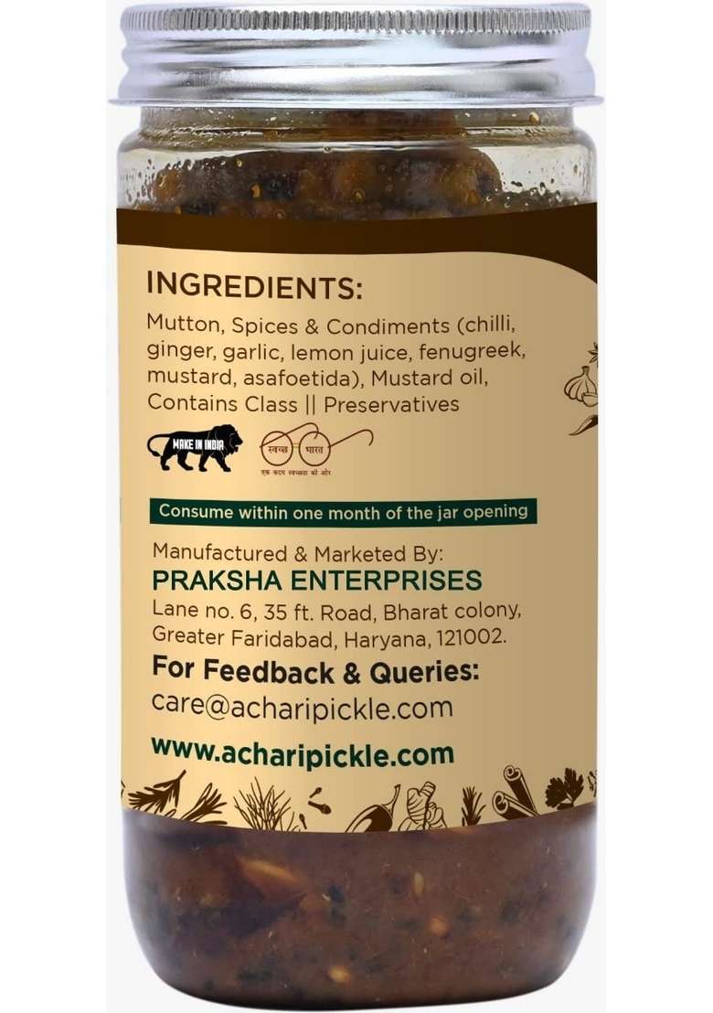 Achari Pickles Homemade Pudina Flavor Kabab Mutton Pickle 400 Gm Delhi North Style - Indya