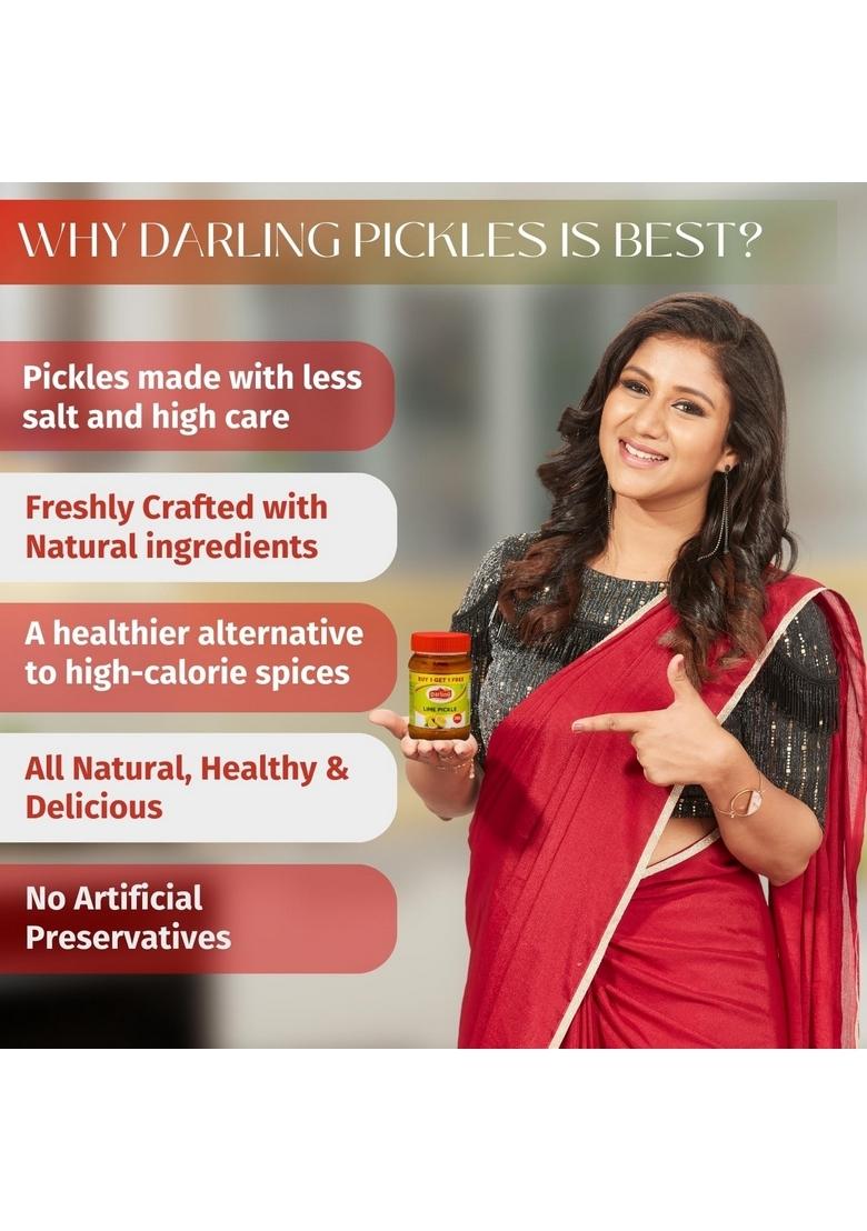 Darling Lemon Pickles 200G Buy1 Get 1 Traditional South Indian Taste | Authentic Achar No Added Colours Preservatives