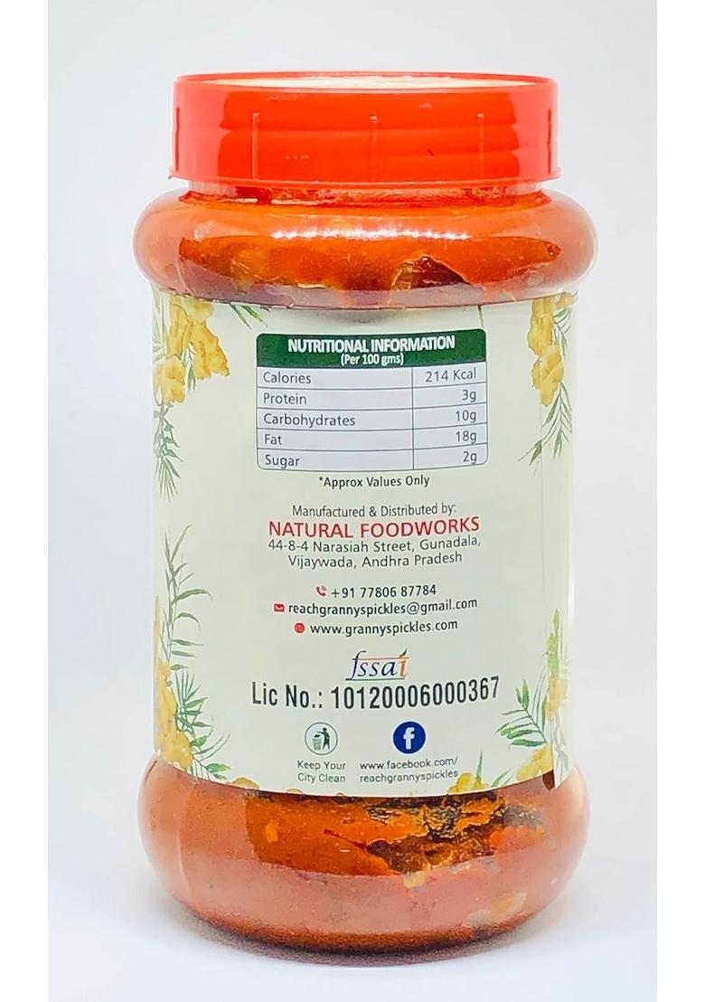 Nfw Granny'S Pickles Ginger Pickle Typical Andhra Taste 500 Gms Home Made |Hand |Additive Free |Quality Groundnut Oil |Tangy |Traditional |Preservative |Aged Recepie