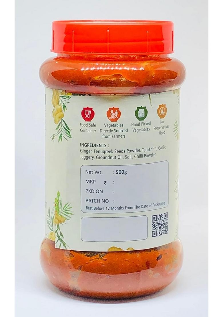 Nfw Granny'S Pickles Ginger Pickle Typical Andhra Taste 500 Gms Home Made |Hand |Additive Free |Quality Groundnut Oil |Tangy |Traditional |Preservative |Aged Recepie