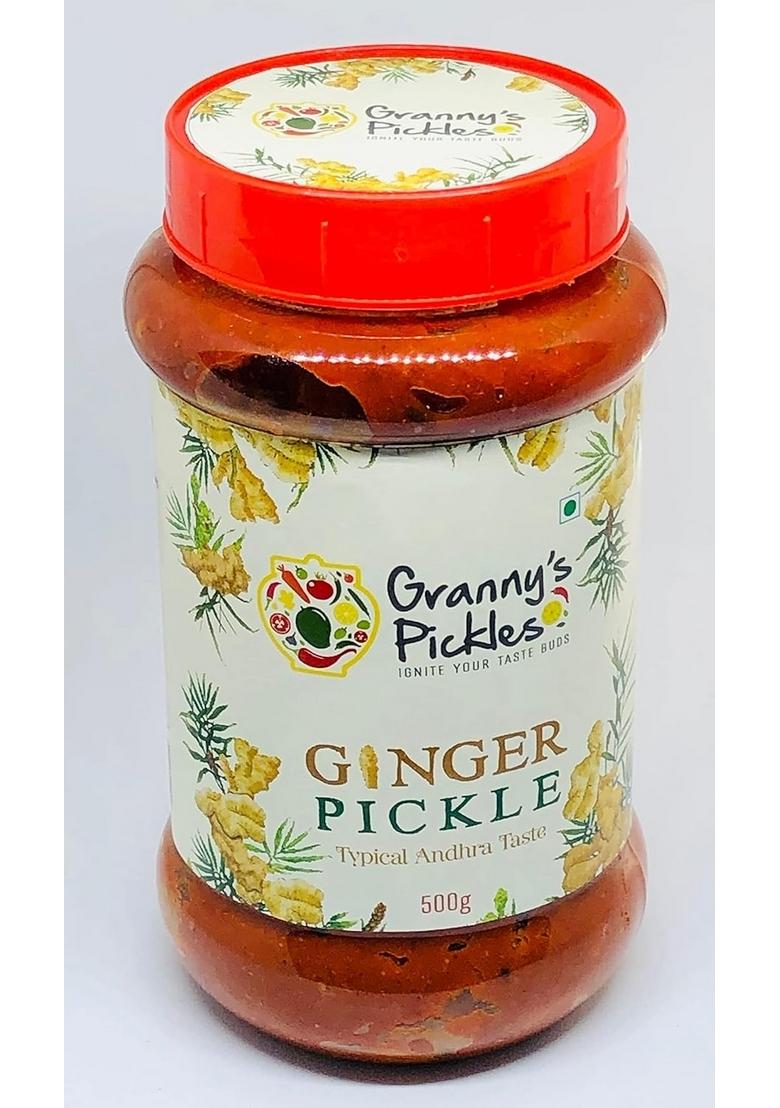 Nfw Granny'S Pickles Ginger Pickle Typical Andhra Taste 500 Gms Home Made |Hand |Additive Free |Quality Groundnut Oil |Tangy |Traditional |Preservative |Aged Recepie