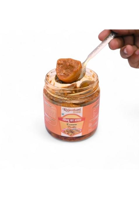 Rajasthani Swaad Lemon Pickle Homemade Nimbu Achar | Healthy And Antioxidant Enriched With Traditional Marwadi Taste Lime 400 Grams