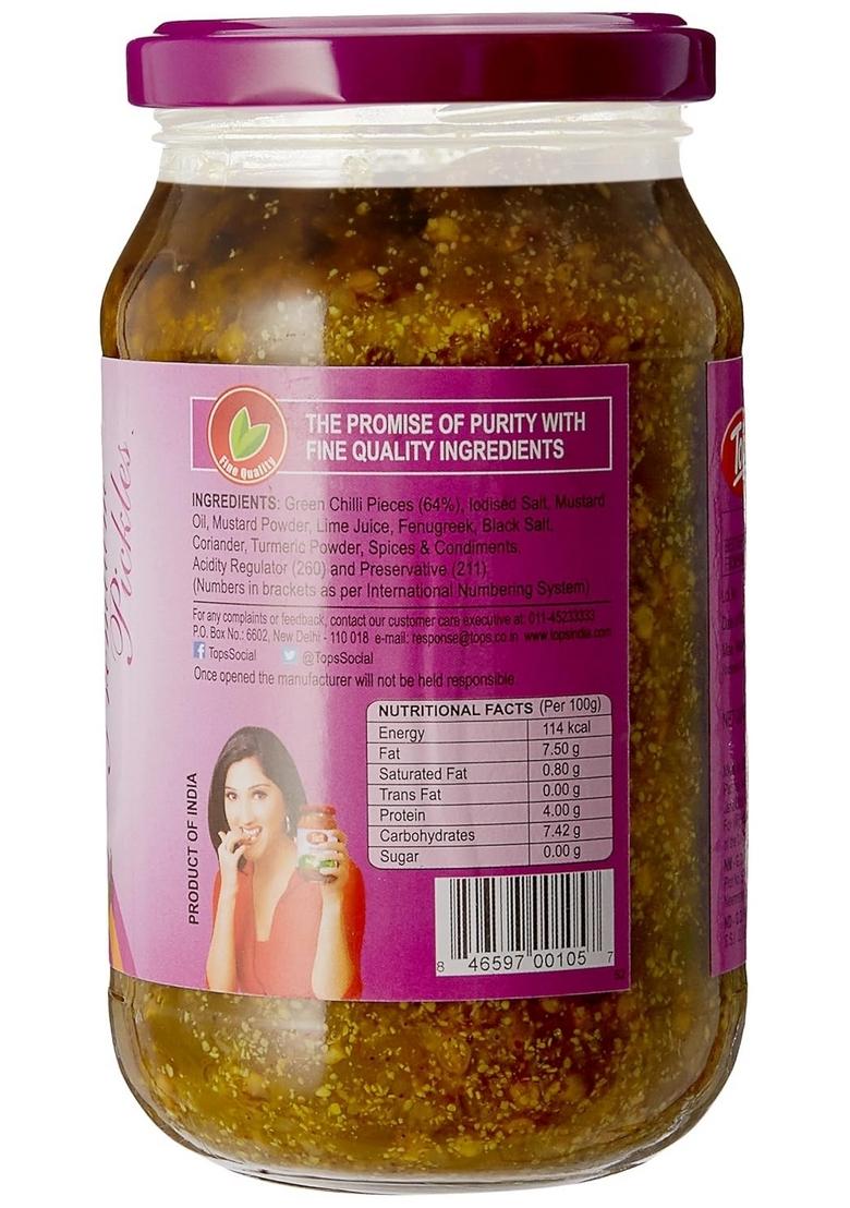 Tops Pickle Bottle Green Chilli 400G