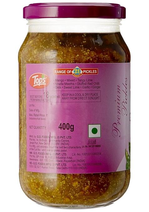 Tops Pickle Bottle Green Chilli 400G