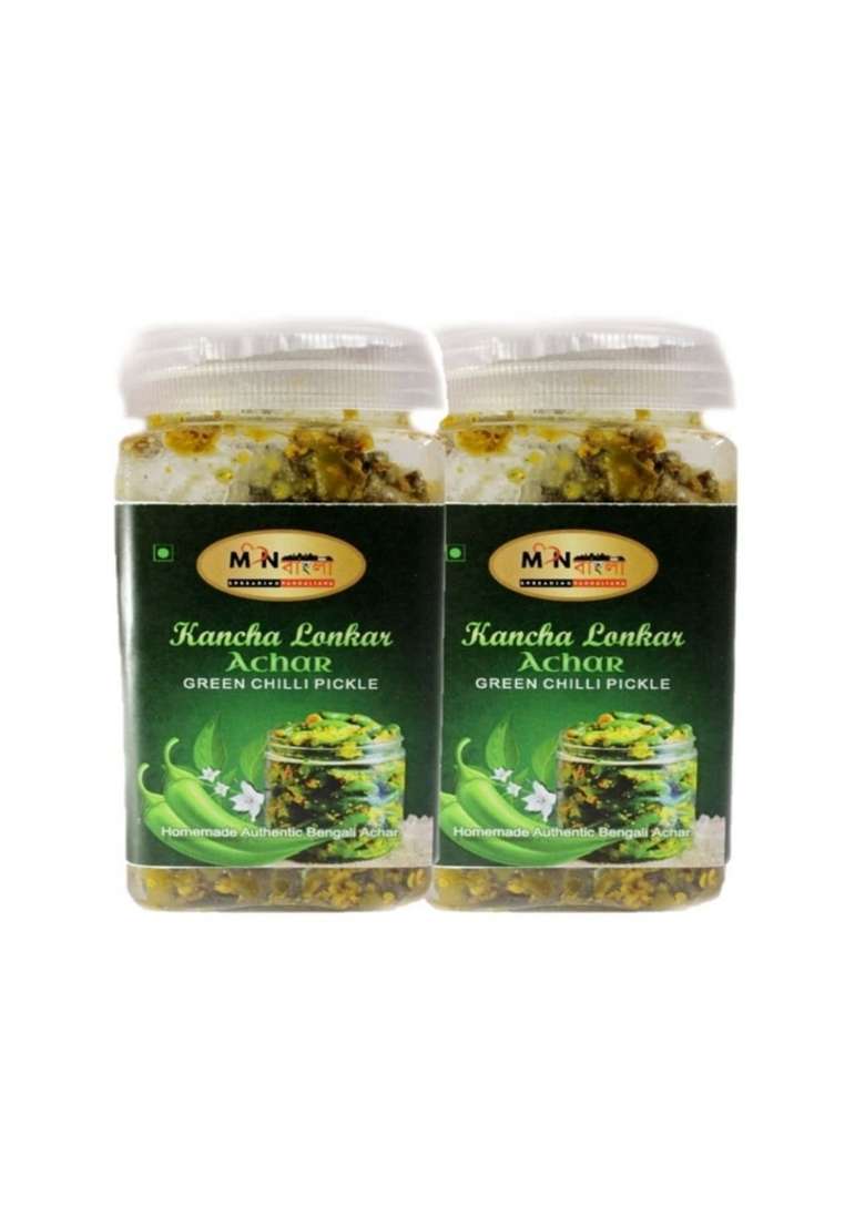 Monbangla Authentic Bengali Homemade Achar Combo Kancha Lonkar Double Pack 200Gx2 - Indya