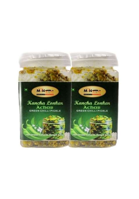 Monbangla Authentic Bengali Homemade Achar Combo Kancha Lonkar Double Pack 200Gx2