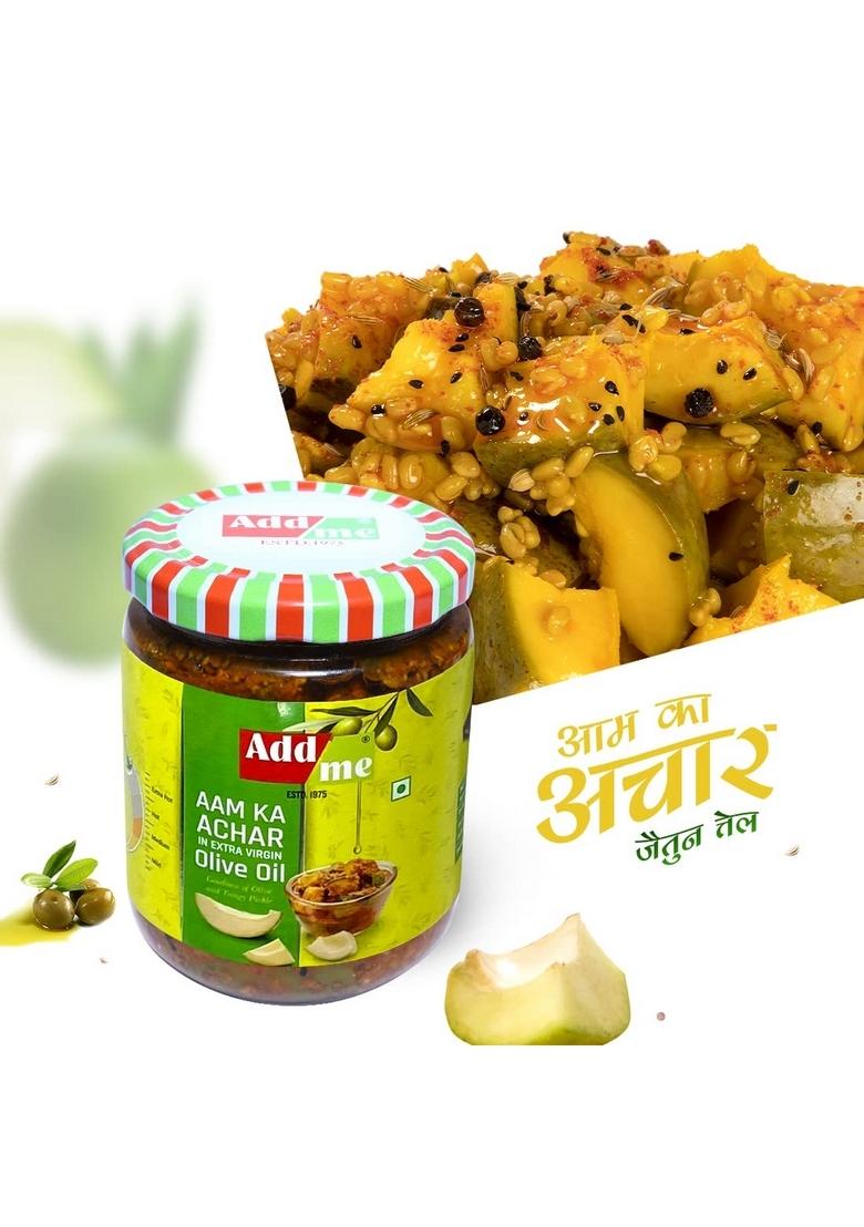 Add Me Mango Pickles 1Kg In Pure Extra Virgin Olive Oil 500 Gm Aam Ka Achar Pickle Pack Of 2