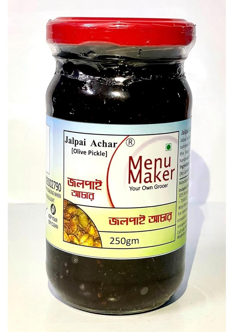 Menu Maker Select Premium Jalpai Achar [Olive Pickle] And Aamsatto Khejurer Chutney [Mango Preserve Date Sweet Chutney] Combo Pack 250G Each