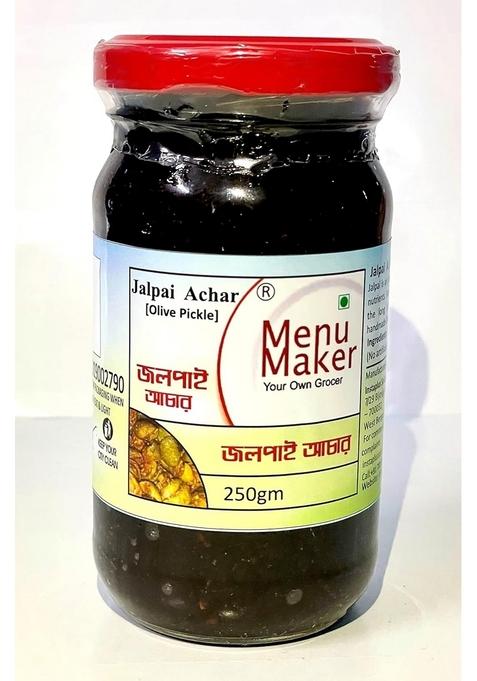 Menu Maker Select Premium Jalpai Achar [Olive Pickle] And Aamsatto Khejurer Chutney [Mango Preserve Date Sweet Chutney] Combo Pack 250G Each