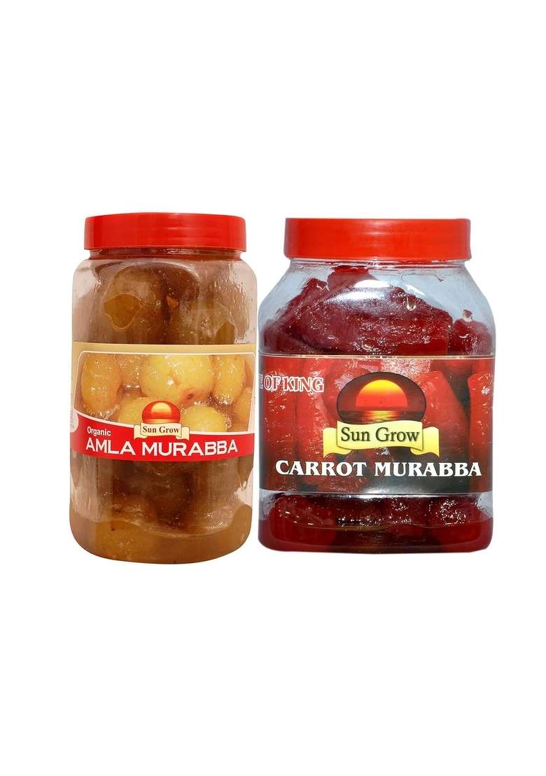 Sun Grow Pack Of 2Kg Combo Food Mother Made Organic Amla Murabba Immunity Booster Ingredient Fenugreek Clove Elam Crystals Cardamom Elichie Palm 1 Kg Home Hand Herbal Carrot Good For Blood Circulation - Indya