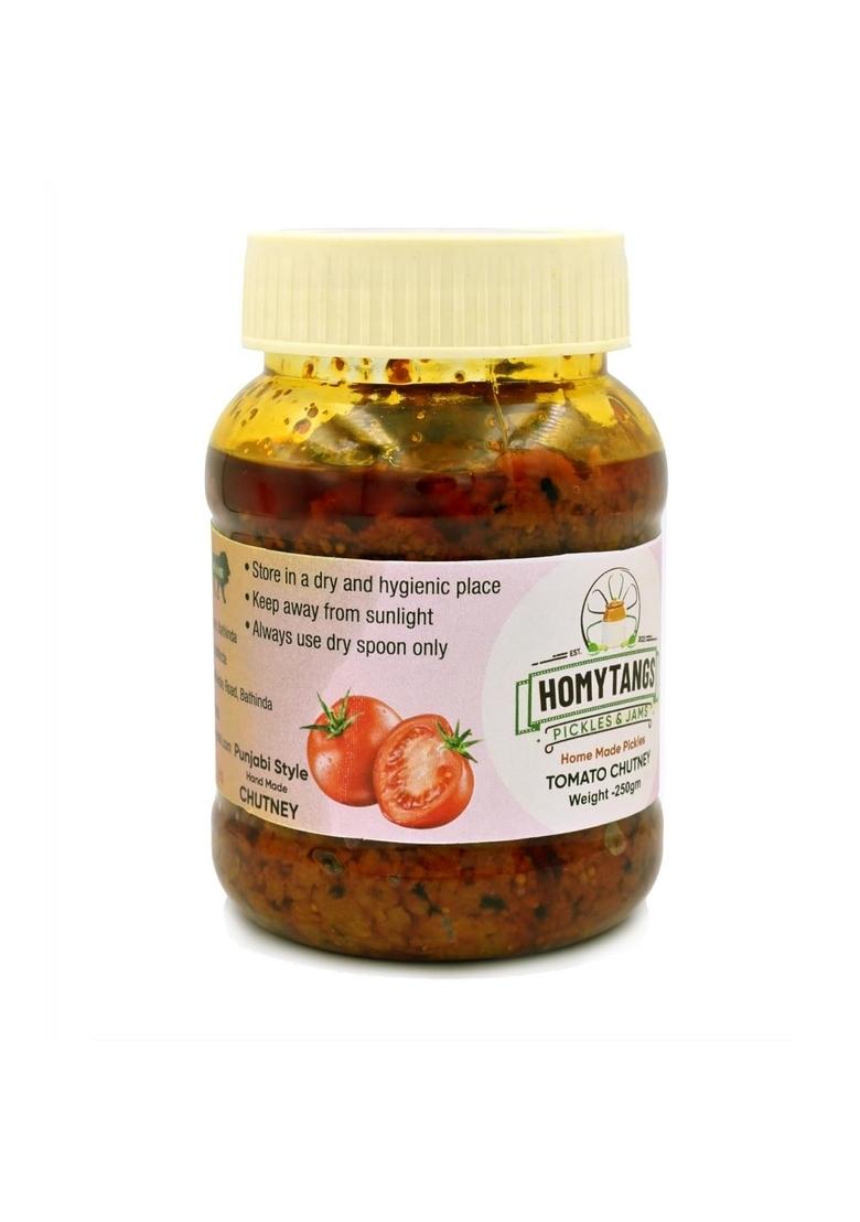 Homytangs Tomato Chutney 400G | Authentic Homemade Pickle Tangy Spicy Flavor Traditional Recipe Natural Ingredients No Preservatives Hygienically Packed