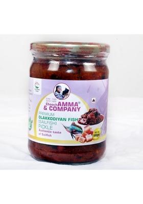 Chooch Amma Company Premium Kerala Style Olakodiyan Fish Sail Pickle | Homemade 500Gm Glass Jar No Preservatives Pack