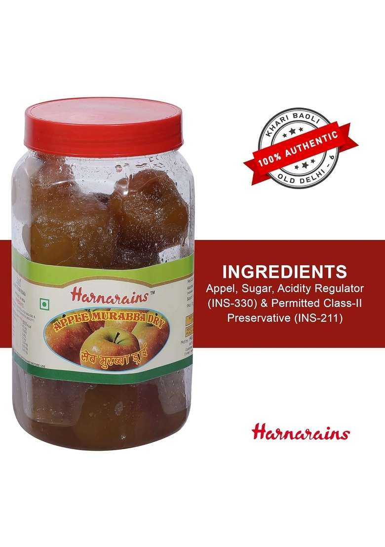 Harnarains International Old Delhi Murabba Apple Glazed Dry 900 Grams - Indya