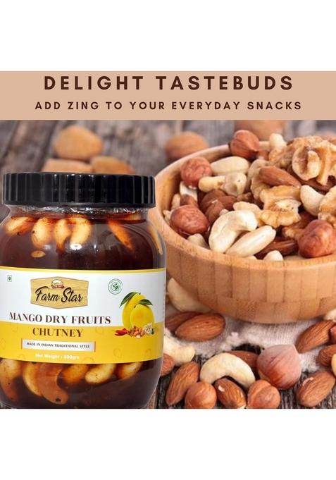 Farm Star Mango Dry Fruits Chutney|Aam Ki Chutney 500G 350 G Jaggery Cubes Free