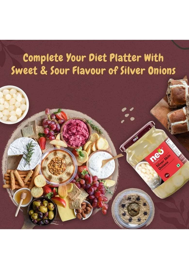 Neo Silver Skin Onions 680G I P3 100 Vegan Natural Ideal For Cocktail And As Side Dish Snacks Non Gmo Pack Of 3 - Indya
