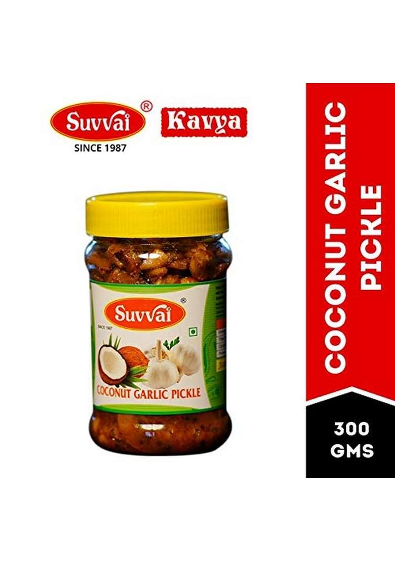 Suvvai Coconut Garlic Pickle Traditional Homemade Taste 300 Gm Pack Of 2 - Indya