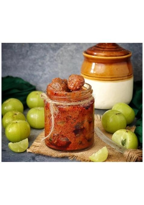 Sisira Foods Boon To Tongue Amla Pickle Traditional Indian Gooseberry 250G | Authentic Telugu Style Achar |Traditional South Taste Homemade Andhra Pickles Tangy With Berries Tamarind Paste Mixed Spices