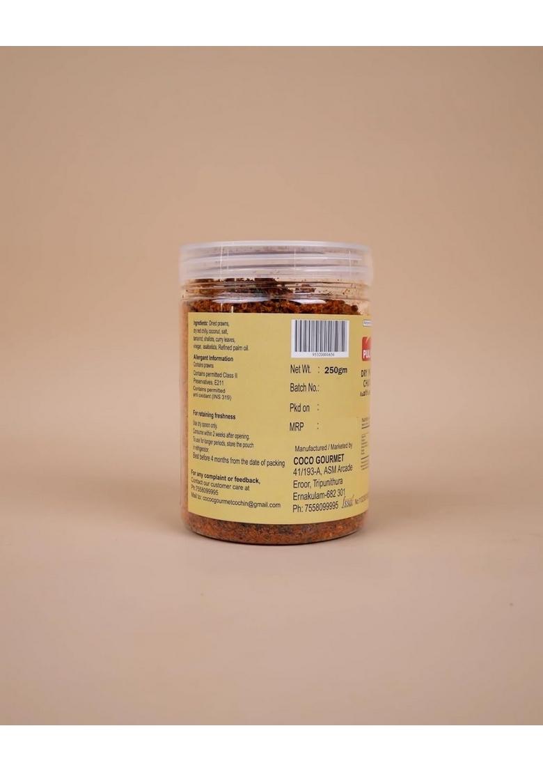 Puliyeli Dry Prawn Chutney Powder 250Gm Spicy Seafood Podi | Traditional South Indian Style Ready To Eat Homemade Taste No Preservatives |Authentic Coastal Flavor |Dry For Rice Idli Dosa