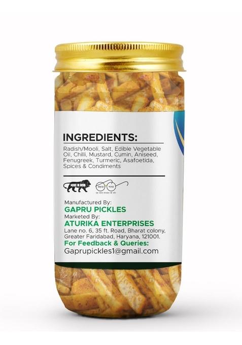 Gapru Pickle Radish Homemade Mooli Ka Aachar 400G | Organic North Indian Healthy Traditional Home Made Achaar