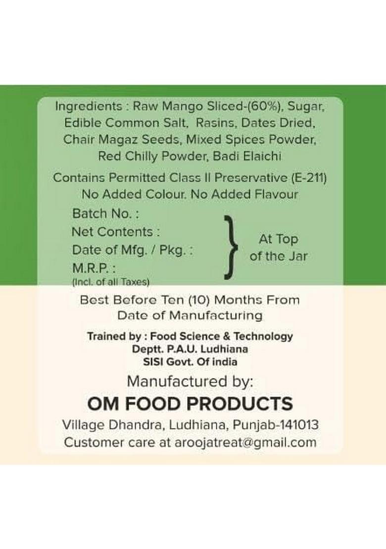 Arooj Premium Handmade Mango Pickle Ramkila 500G | Authentic Aam Ka Achar Traditional Homemade No Added Preservatives