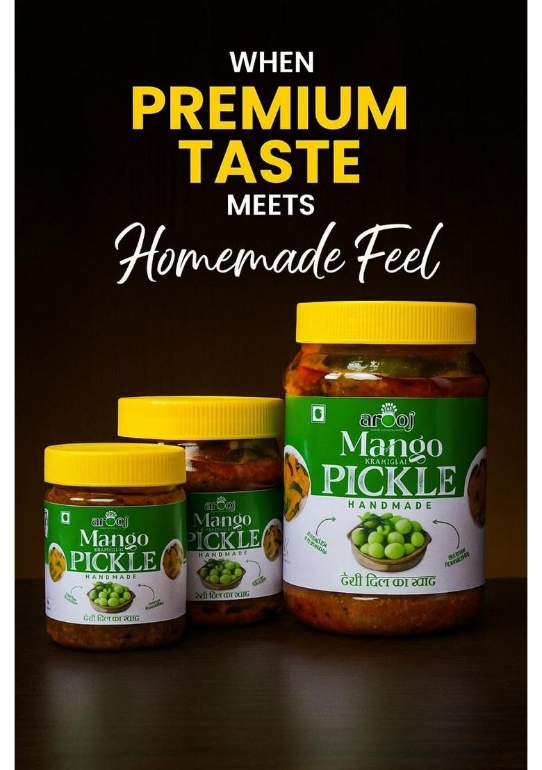 Arooj Premium Handmade Mango Pickle Ramkila 500G | Authentic Aam Ka Achar Traditional Homemade No Added Preservatives