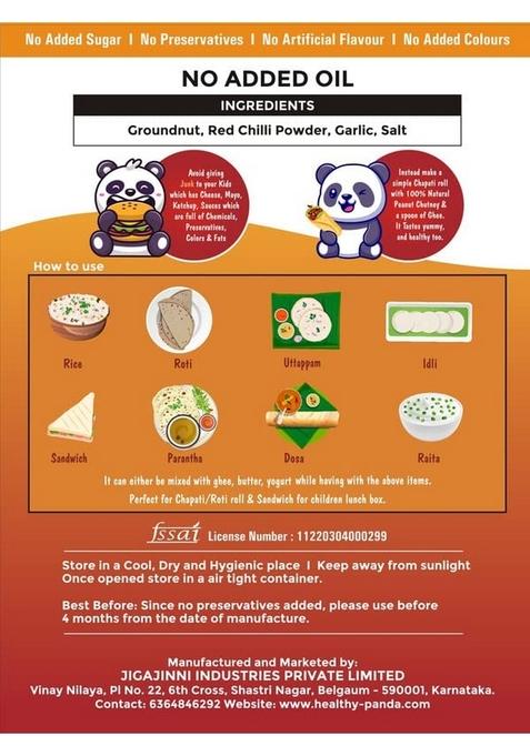 Healthy Panda Uttar Karnataka’S Famous Pounded Peanut Garlic Chutney Powder 1 Kg Groundnut Shenga Lasun Shengha Solapur