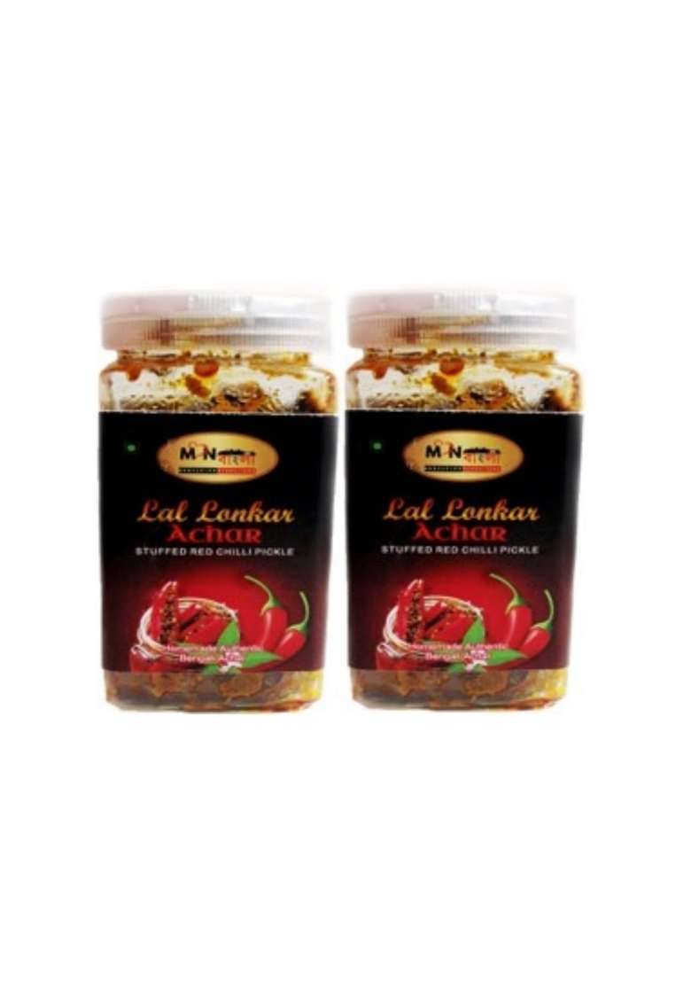 Monbangla Authentic Bengali Homemade Achar Combo Lal Lonkar Double Pack 200Gx2 - Indya