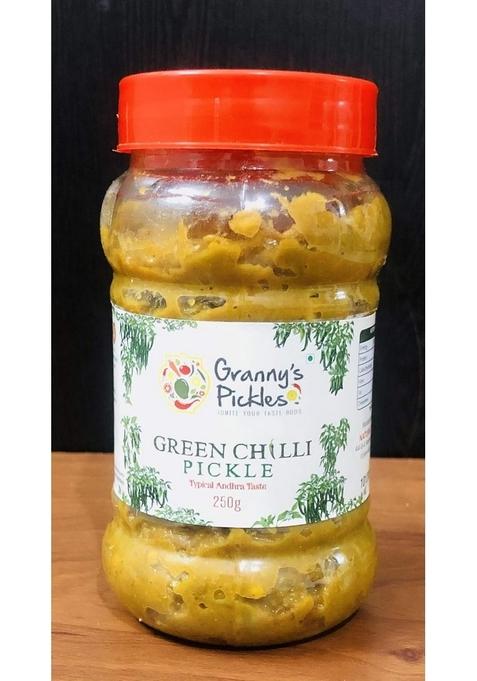 Nfw Granny'S Pickles Green Chilli Pickle Typical Andhra Taste 250G Home Made |Hand | Additive Free |Quality Groundnut Oil |Tangy |Traditionally Crushed