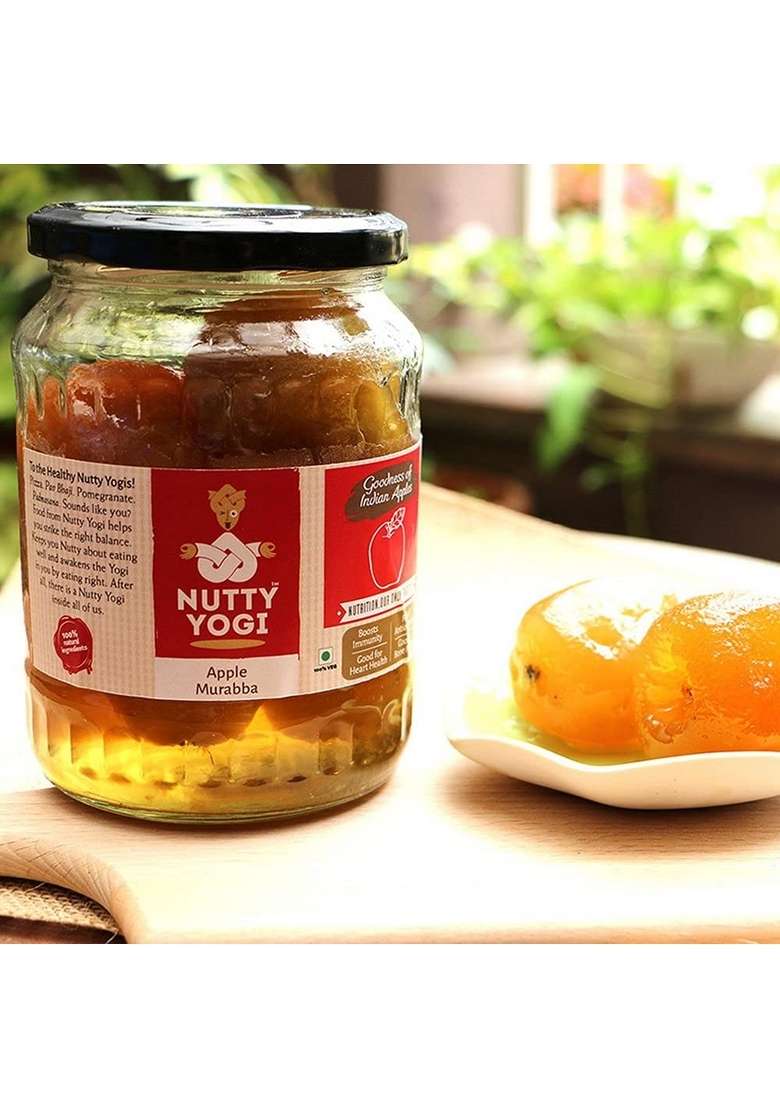 Nutty Yogi Apple Murabba Home Made With Apples From Shimla Organic Seb Fresh And Delicious 600Gm - Indya