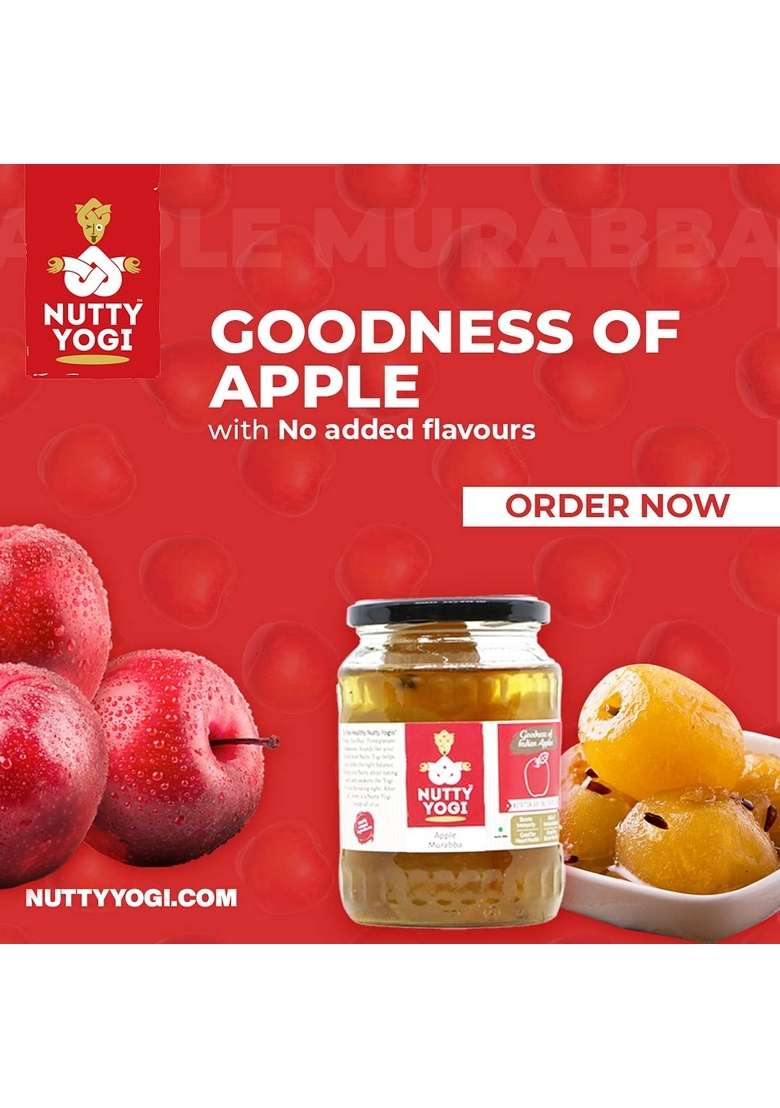 Nutty Yogi Apple Murabba Home Made With Apples From Shimla Organic Seb Fresh And Delicious 600Gm - Indya