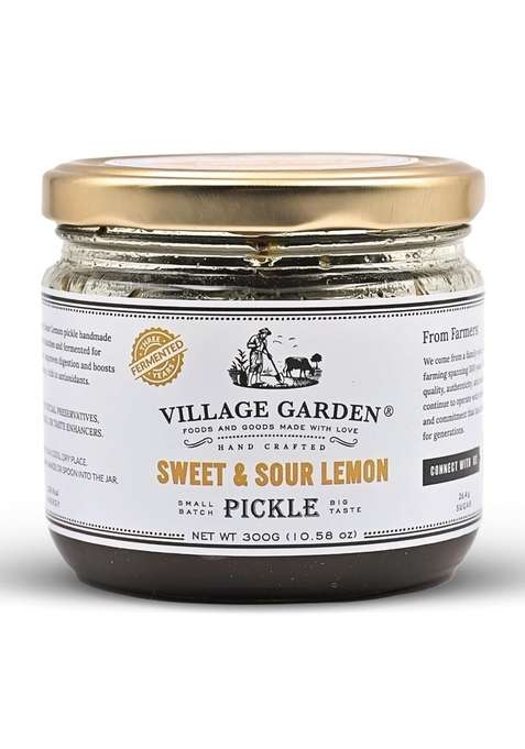 Village Garden Sweet Sour Lemon Pickle | 3 Years Fermented 300 Gms Pack Of 2